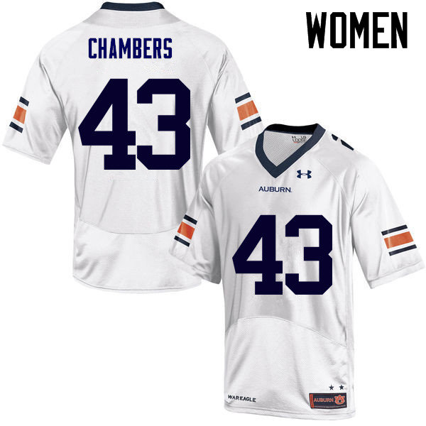 Women Auburn Tigers #43 Cedric Chambers College Football Jerseys Sale-White